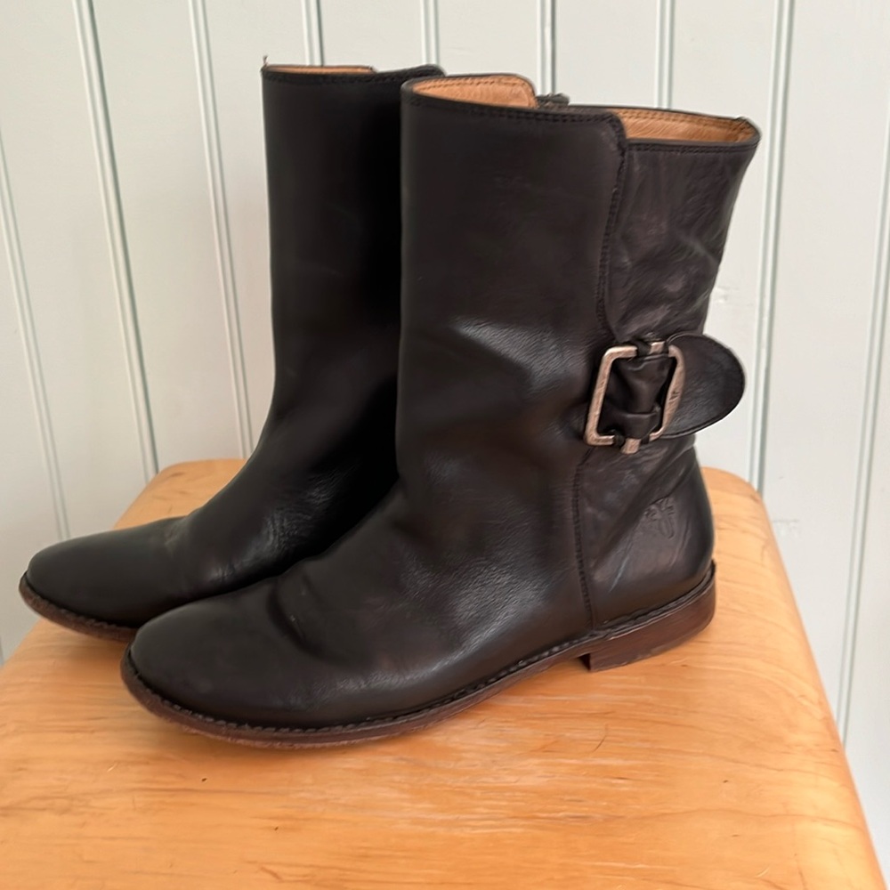 Frye Paige Short Moto Boot, Black, Size 6